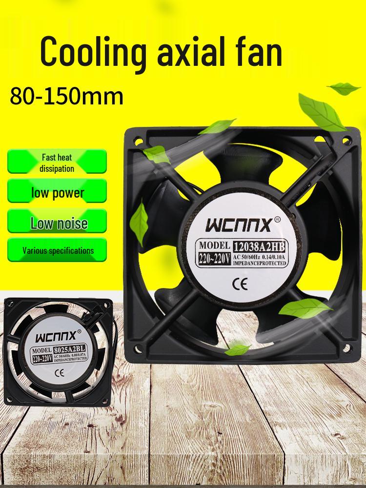 220V AC Small Axial Exhaust Fan with Distribution Box for Industrial Cabinet Cooling (12038 8025)