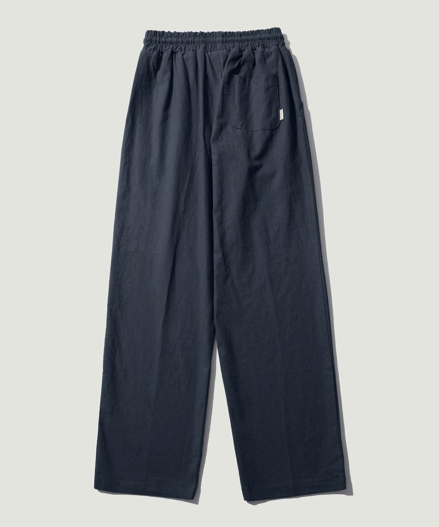 EASE Linen Elastic Waist Pants [Regular Fit]_Navy_Unisex
