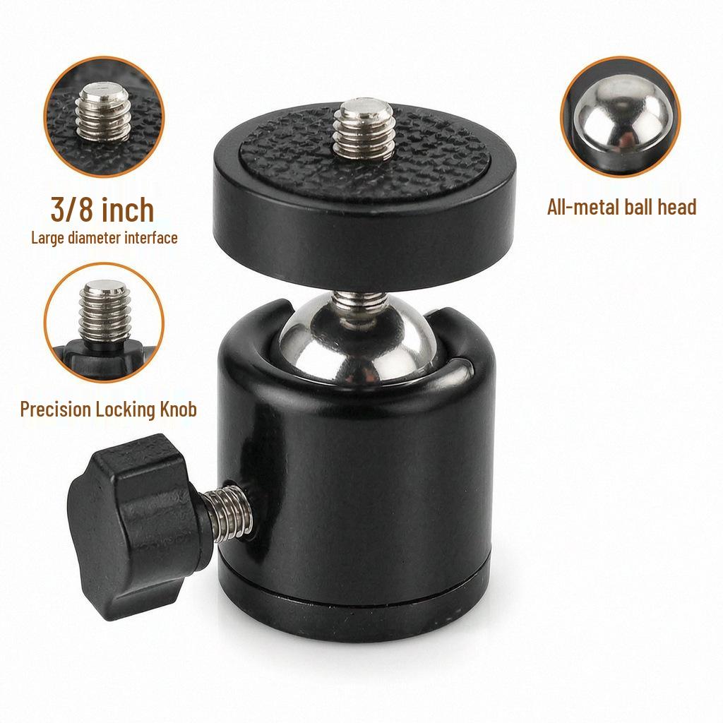 360° Rotating Metal Ball Head for Photography Tripods with 1/4 Interface