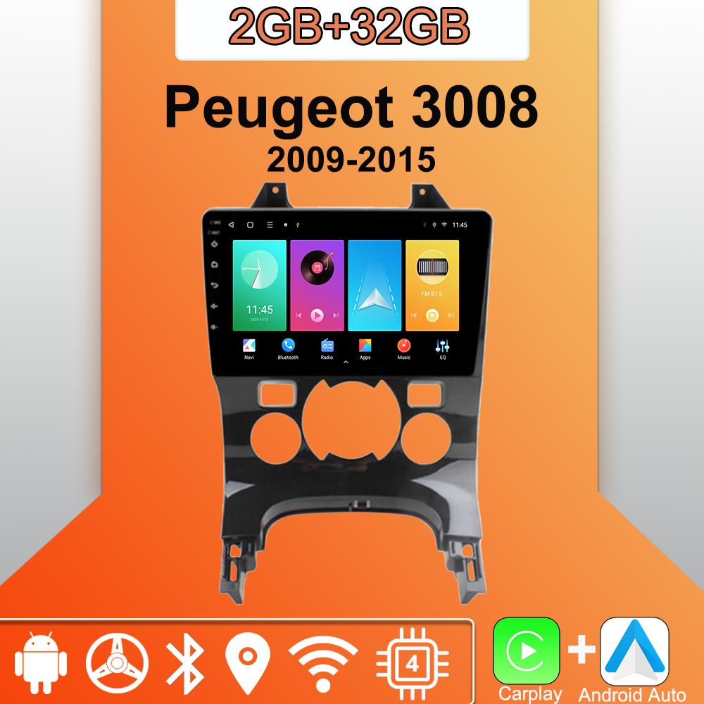 

Android Carplay автомобильное радио для Peugeot 3008 2009-2015 мультимедийный проигрыватель головное устройство стерео GPS навигация BT WIFI 2+32 ГБ 2+32GB,A