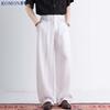 ROMON Men's Tencel Linen Straight-Leg Casual Pants