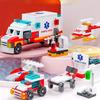 6 In 1 City Ambulance Building Blocks Set - DIY Car Puzzle Building Blocks Kids Birthday Gift Ambulance Toy Decoration Gift