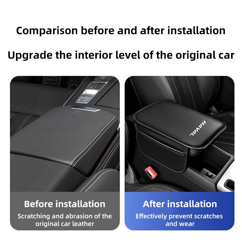 Car Armrest Box Pad Leather Cushion Storage Pocket Elbow Height Support Styling For Haval M1 M2 M4 H2 H3 H5 H6 H7 H9 Dargo M6 F5
