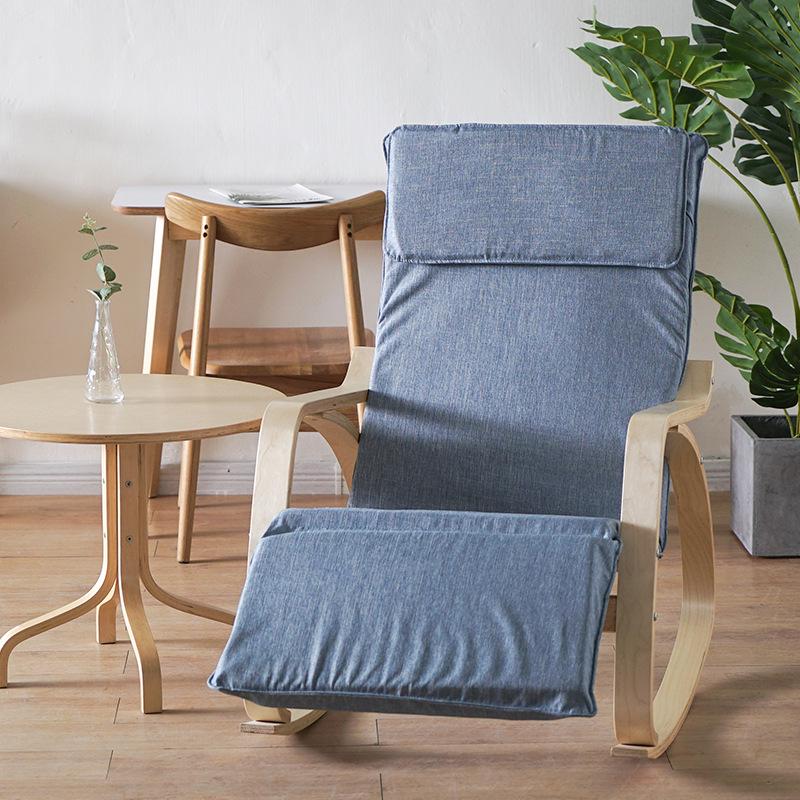 Nordic Korean Style Rocking Recliner: Folding Leisure Nap & Reading Chair Combo.