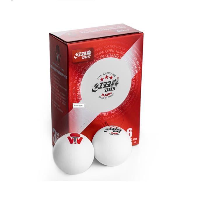 Balles de Tennis de Table - DHS - DJ40+ - 3 étoiles - Plastique - 40 mm - Mixte