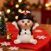 Christmas Snowman Figurine Mini 3" Resin Sitting Snowman Tabletop Decoration for Home Desk Shelf Fireplace Mantle Winter Holiday Party Supplies
