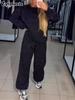 Autumn/Winter Women's Casual Long Sleeve Crew Neck Sweatshirt and Leggings Set with Rhinestones