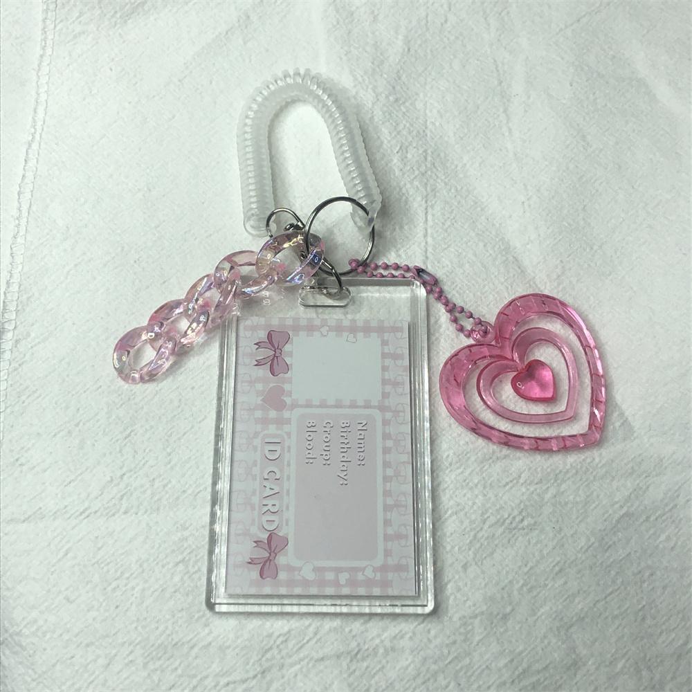 Love Transparent Photocard Holder Ins Photo Sleeves Card Holder Idol Kpop Photo Protector Bus Card Student Stationery Supplies