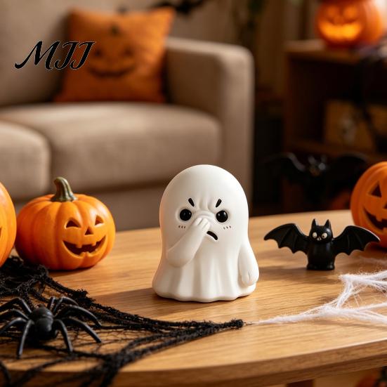 Versatile Desktop Decoration Ghost Ornament, Compact Resin Decorative Figurine, Nose-Covering Ornament Shape Halloween Figure, Naughty Tabletop