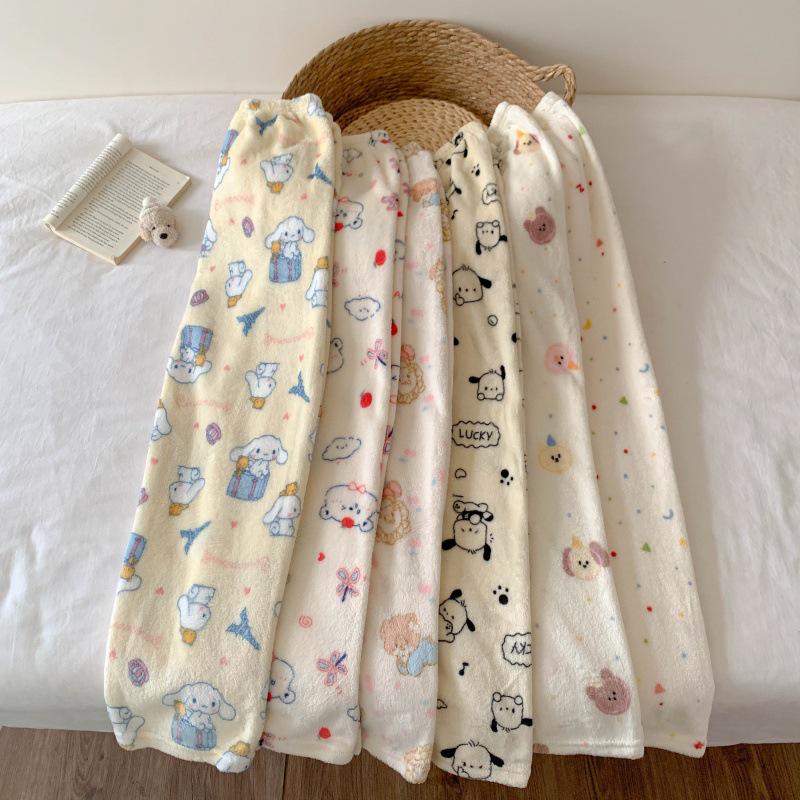 Women's Flannel Plaid Sleep Pants - Autumn/Winter Velvet Warm Coral Fleece Pajama Bottoms