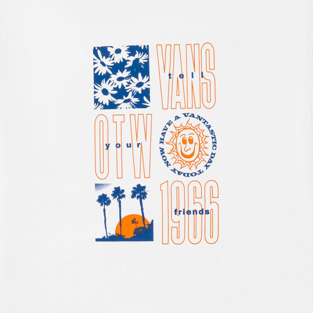 Vans Logo Print Solid Color Round Neck Pullover Short Sleeve T-Shirt Unisex Tops White VN0A7TR9WHT