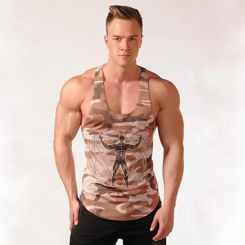 Men's Sleeveless Vest Workout Pattern O Neck Outdoor Street Sports Clothing Athletic Casual Breathable Quick Dry Unisex Tank Top