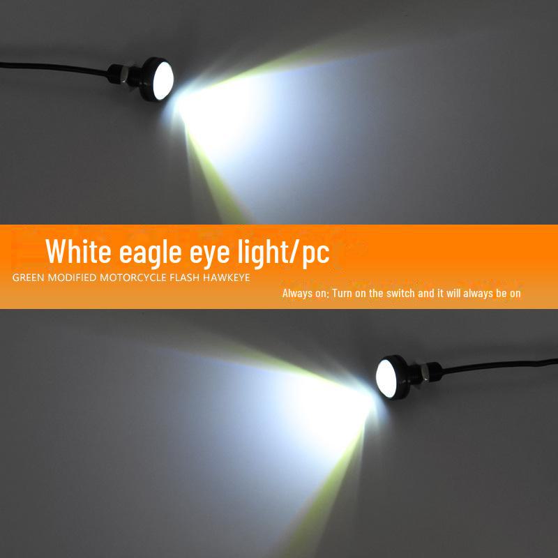 12V LED Eagle Eye Motorcycle License Plate Light - Waterproof, High Brightness, Daytime Running, Brake Light