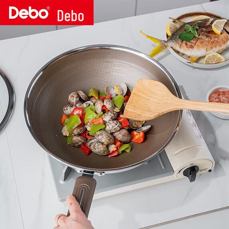 Debo George 32cm Stainless Steel Wok