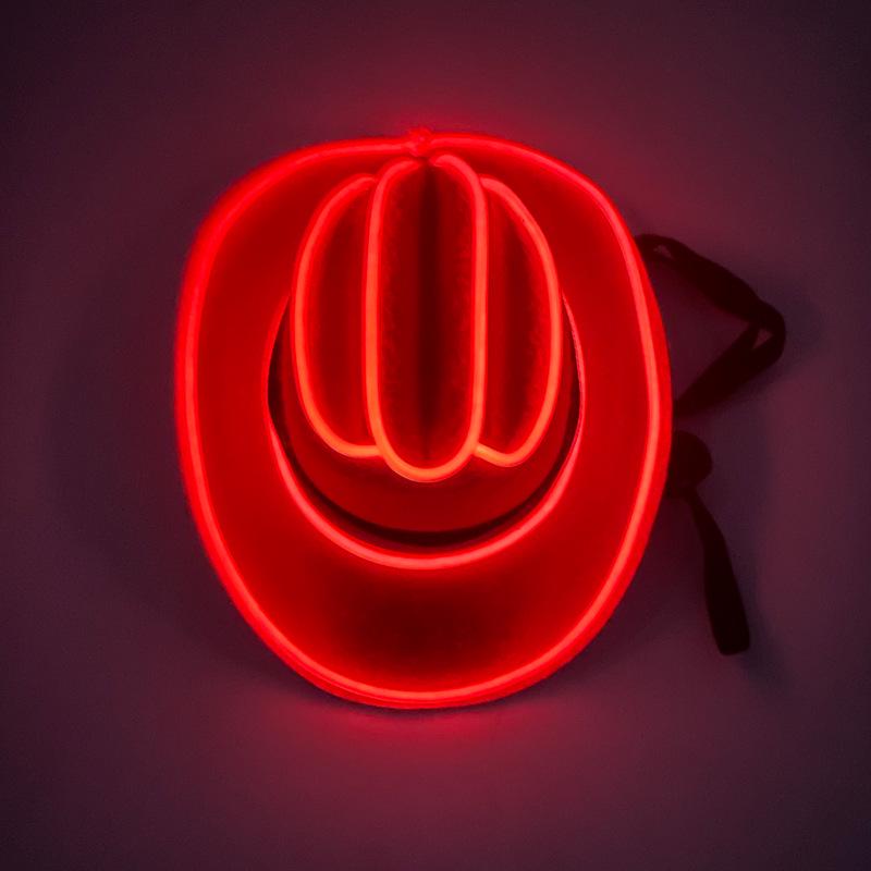 Iridescent LED Light-up Sequin Cowboy Hat for Christmas and Halloween Carnival
