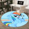 Rainbow Dash, My Little Pony Stuhlmatte Runde Teppichboden Büroteppich, Maschinenwaschbar, Rutschfest, Geeignet für Wohnzimmer, Schlafzimmer