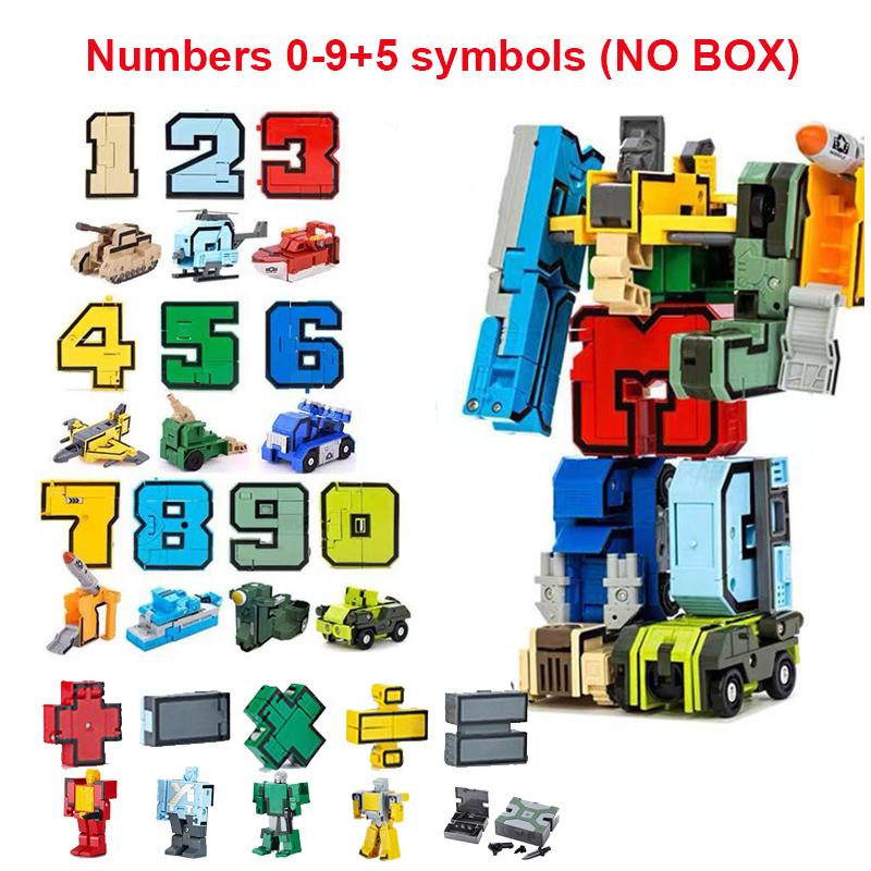 Non-Toxic Assemble Robots Transformation Action Figure Car Model Deformation Number Letters Alphabet Math Educational Children Toys
