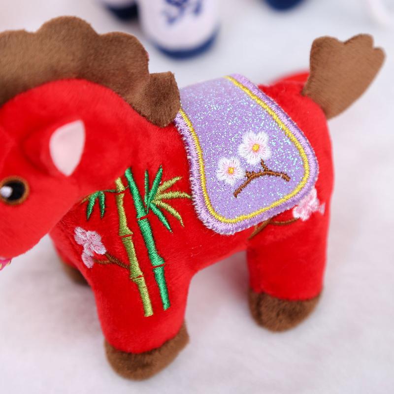 1Pcs 14Cm Lifelike Animal Simulation Stuffed Pony Doll Bag Decor Cute Mini Embroidered Colorful Horse Pendant Keychian Plush Toy