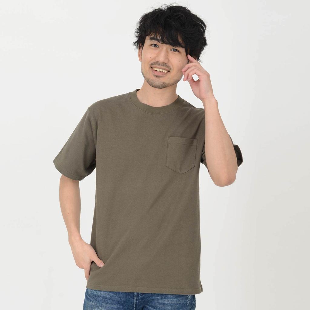 T-Shirt.ST Men's 10.2oz Khaki T-Shirt, Short Sleeve, Solid Color, Super Heavyweight Cotton with Pocket, Size XL