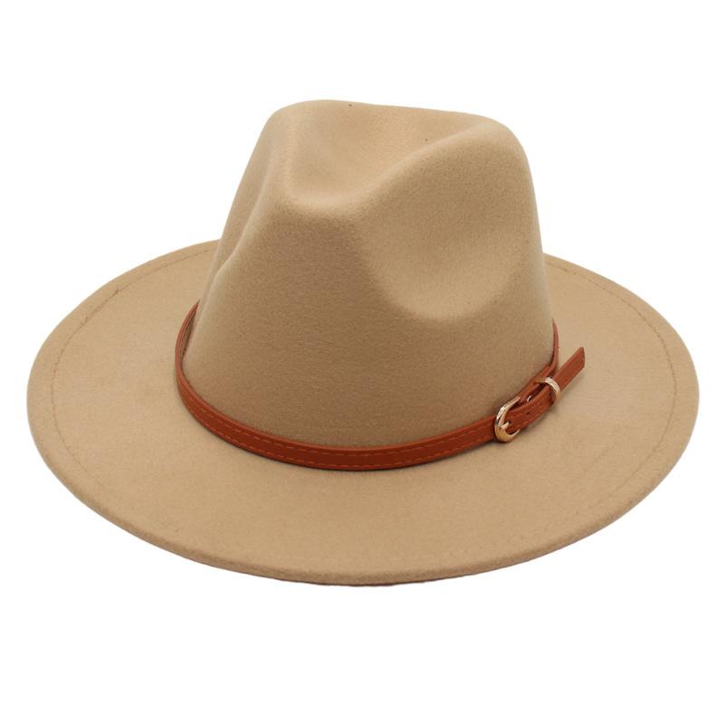 Gürtelschnalle Nostalgisches Zylinder-Modell Jazzhut Männer und Frauen Temperament Filzhut Eleganter Wollhut