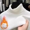 Men's 2025 Winter High Collar Knit Sweater – Warm, Thick, Solid Color, Plus Velvet, Casual Comfort