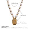 Non-beaded Freshwater Pearl Pendant Necklace Stainless Steel Gold-plated Necklace Light Luxury Jewelry
