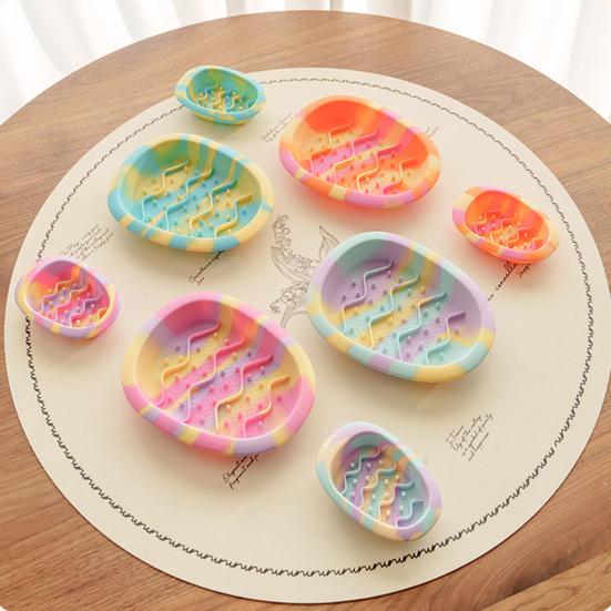 

Інтерактивна миска-килимок для лизання для котів Силіконова миска для повільного годування домашніх тварин Нековзна тарілка для їжі проти ковтання для великих, середніх та малих котів S зелений