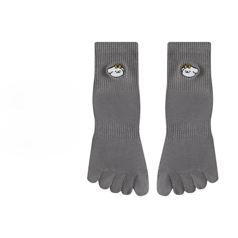 Spring and Autumn Five-fingered Socks with Granular Glue On The Soles of The Feet, Sweat-absorbing and Anti-slip Toe Socks, Boneless Yoga Socks
