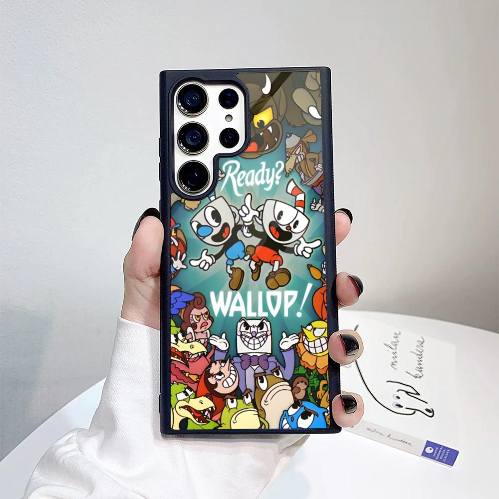 Cute Game Cuphead Phone Case For Samsung Galaxy S26 S25 S24 S23 S22 S21 S20 FE Edge Pro Plus Ultra PC+TPU Cover