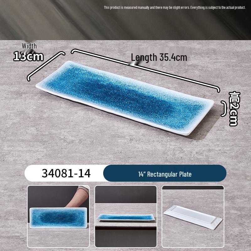 Melamine Rectangular Plate for BBQ, Grilled Meats, Cold and Fried Dishes