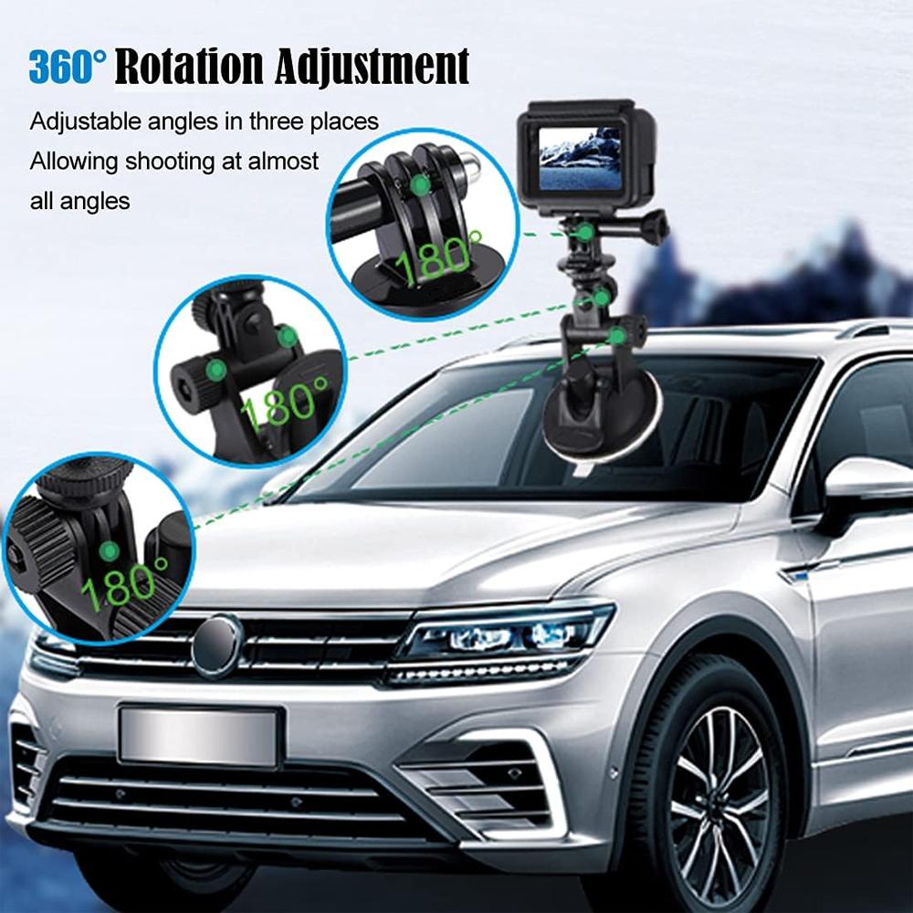 Suction Cup Mount Car Vehicle Window Windshield Holder For GoPro Hero 13 12 11 10 9 8 Insta360 X3 X2 X4 DJI OSMO Action Camera