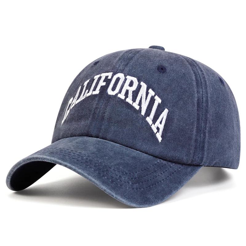 Unisex CALIFORNIA Letter Embroidery Wash Baseball Caps Spring and Autumn Outdoor Adjustable Casual Hats Sunscreen Hat Sports Cap