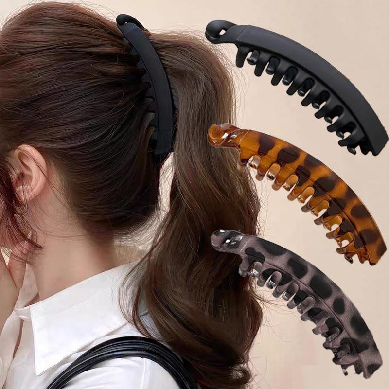 Non Slip Banana Claw Clips For Women Leopard Print Large Banana Clip For Thick Barrettes Ponytail Hairgrip Hair Accessories Gift