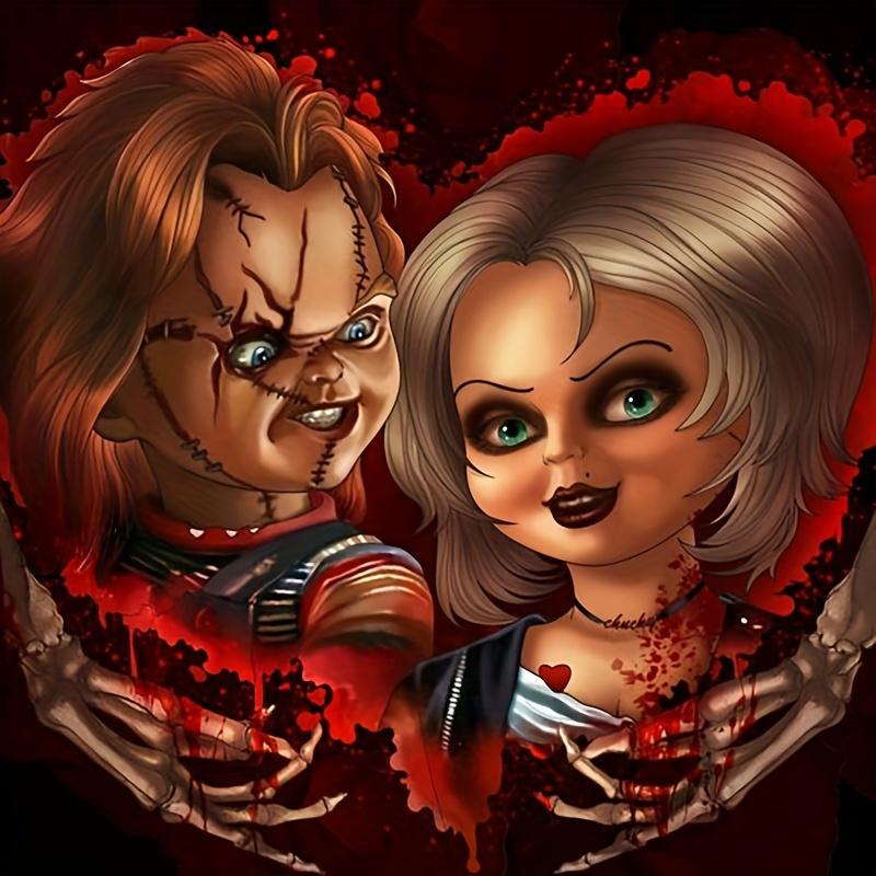 

5D DIY Full Round/Square Diamond Cartoon Chucky Painting Kit Collection Mosaic Kits Art Home Decoration Frameless 20x20cm Full Round