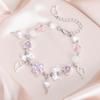 Acrylic Heart Bowknot Bracelets for Women Aesthetic Tassels Handchain Stylish Wristband Jewelry for Fashion Individuals