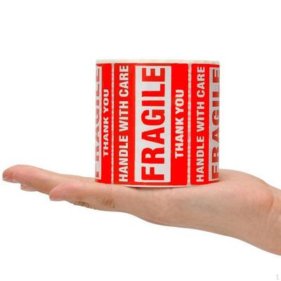 500 Pezzi Adesivi Fragile Rotolo Imballaggio Cautela Imballaggio Etichette di Spedizione Avvertenza