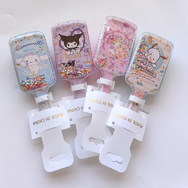 Sanrio KT Cat Children's Hair Comb - Cute Cartoon Cushion Airbag with Flowing Sand, Various Styles Available