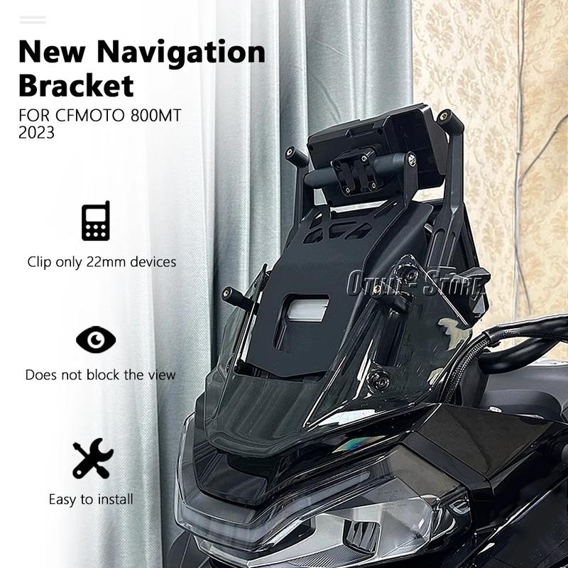 Nový 22mm Pro CFMOTO 800MT 800mt 800 MT 2023 2024 2025 Držák na navigaci GPS Mobilní chytrý telefon Nabíjení Motocykl Přední Střední