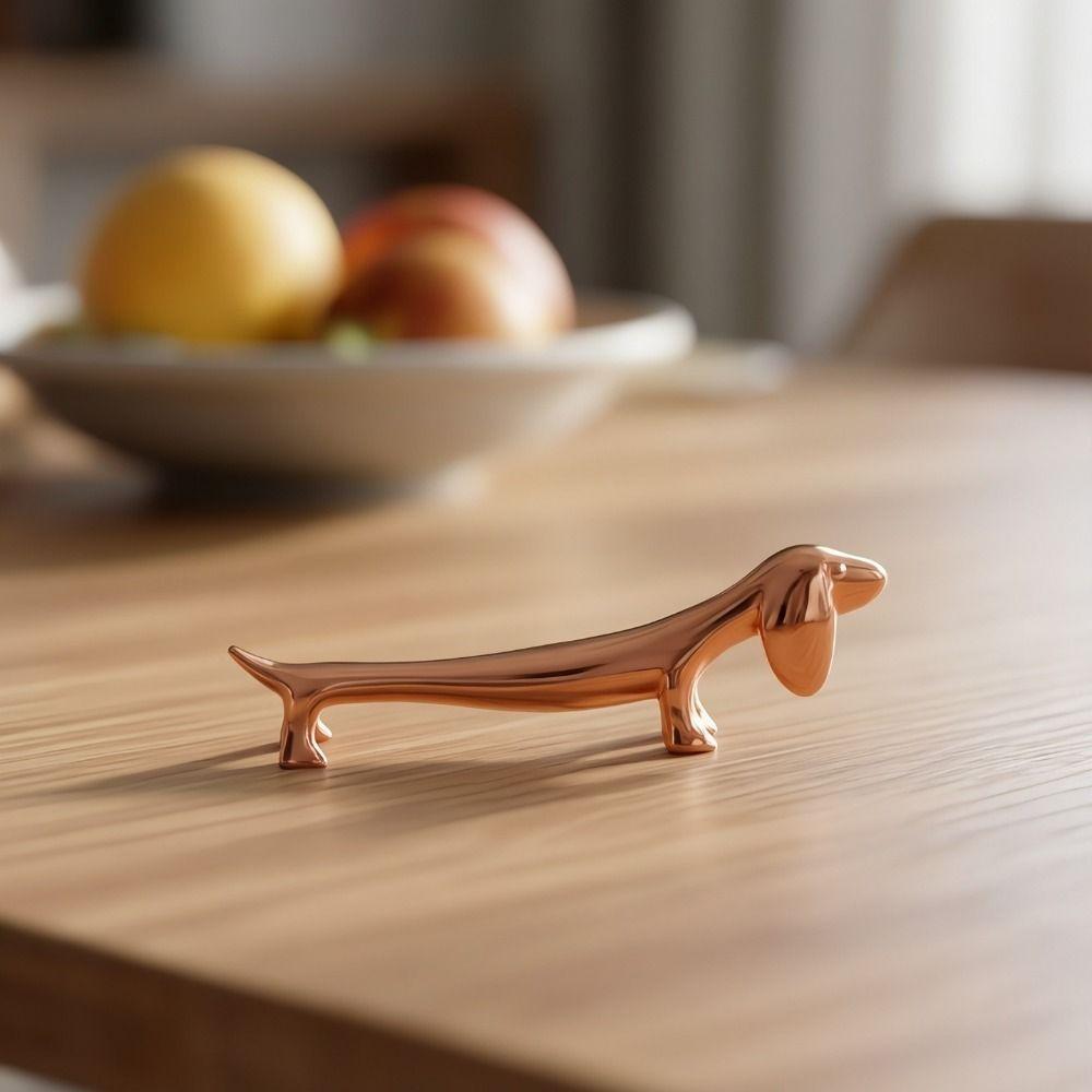 2 Stück Silber Dackel Hund Stäbchenhalter Hundeform Besteckablage Küchenzubehör