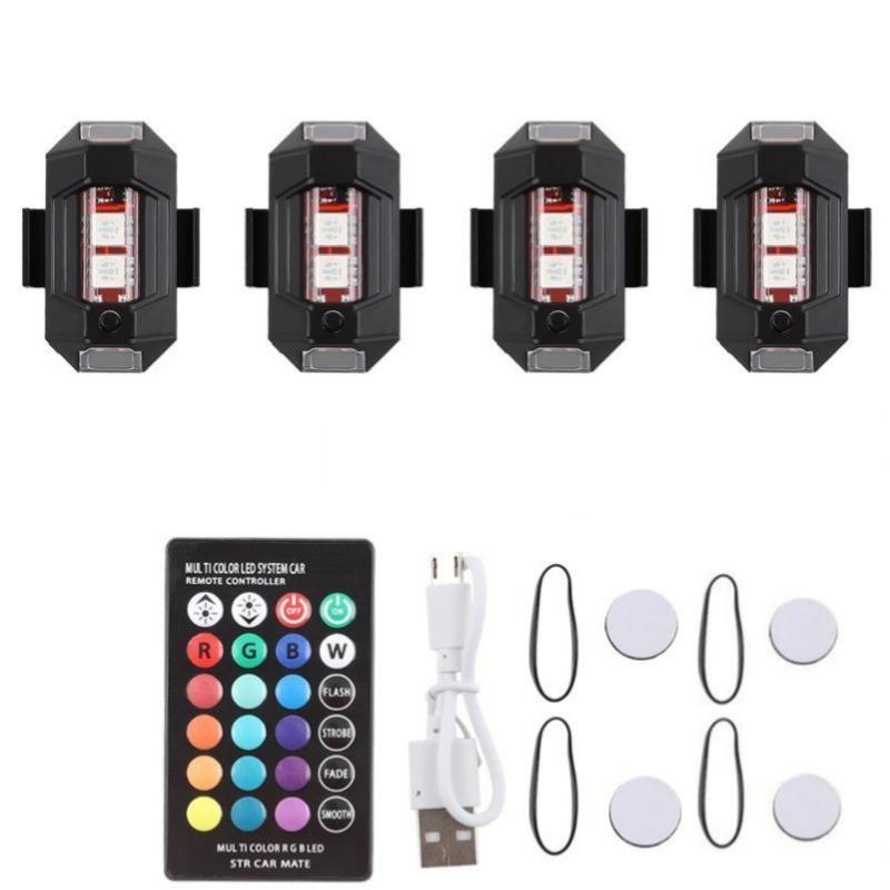 Wireless Remote USB LED Strobe Safety Warning Light IP65 Waterproof Flashing Lamp for Sedan Pickup Motorcycle