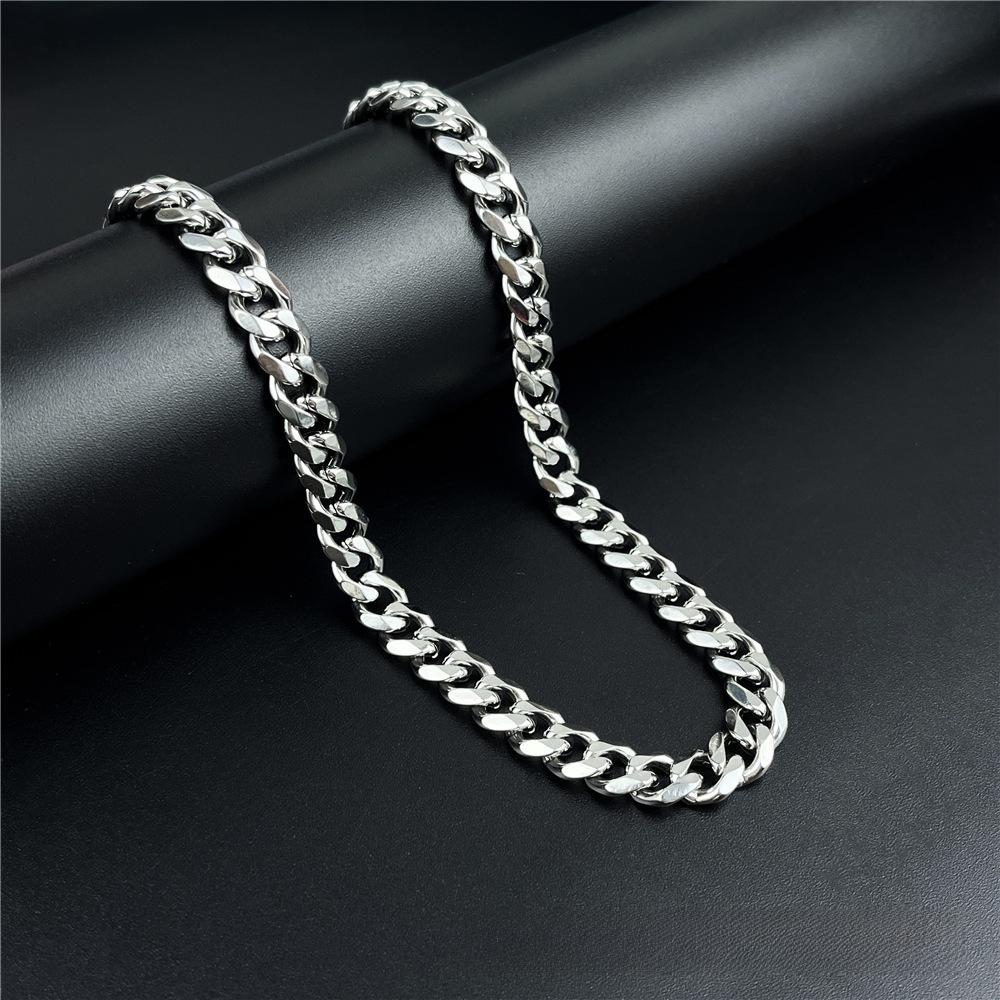 

Унисекс-колье из титановой стали с кубинской цепочкой — стиль хип-хоп, дизайн в виде змеиной кости, универсальная цепочка на ключицу