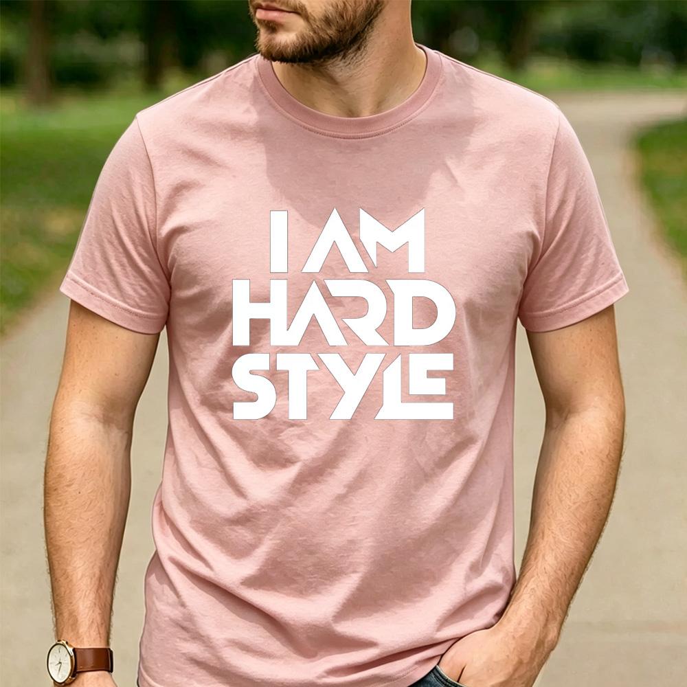 Ich bin Hardstyle Grafik Baumwoll T-Shirt Hard Dance EDM Unisex Unisex Unisex Lässiges Festival Streetwear T-Shirt für Hardstyle Raver Tee