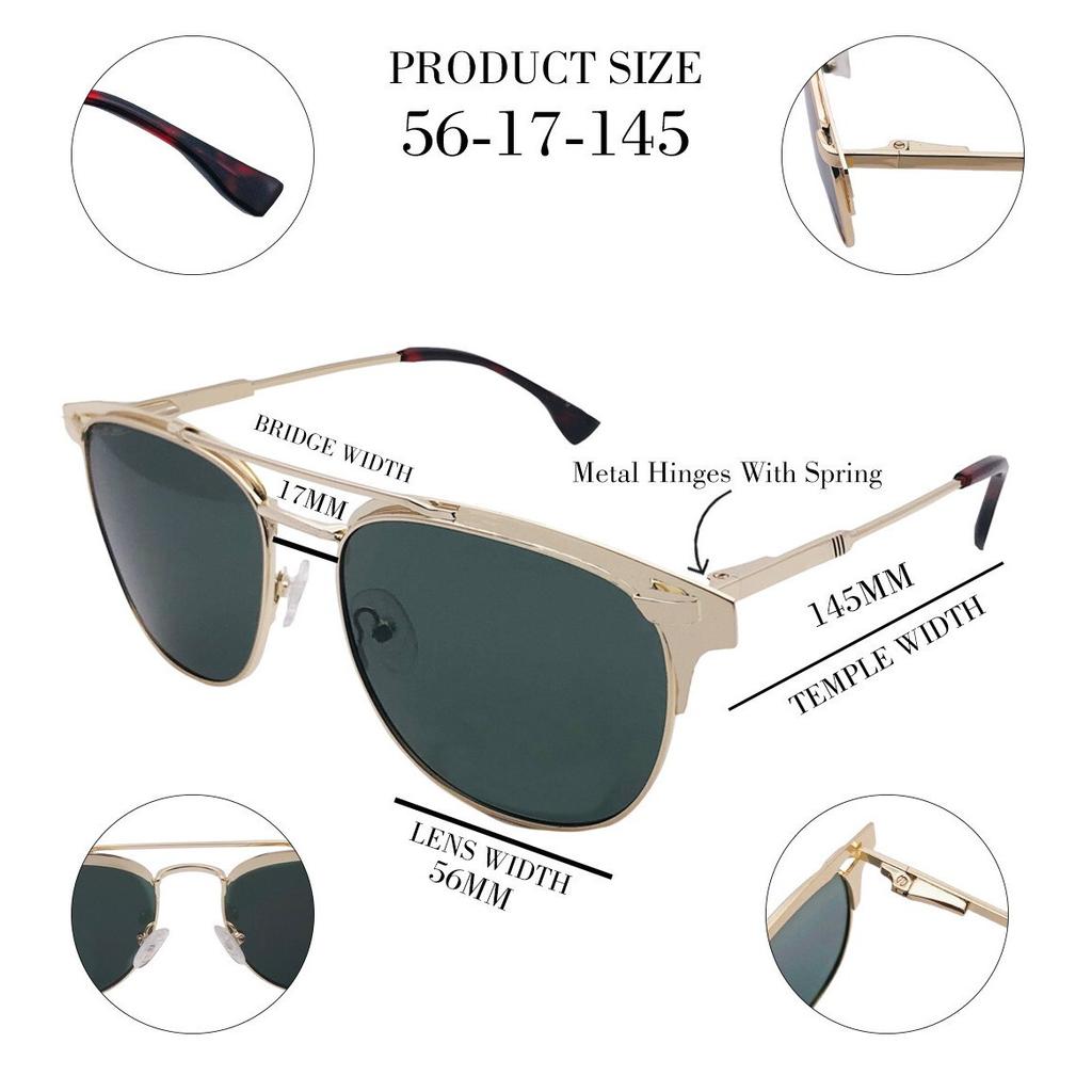 RSINC Unisex Polarized Sunglasses UV Protection Square Gold Brown AK-2783 C2 | O B0DKNWKRH3