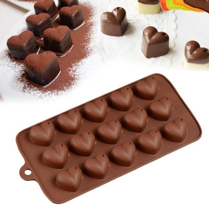 Silicone Romantics 15 Heart-shaped Mini Cake Mold For Chocolate Desserts Pudding Baking Cakes Decorating Tool Molds Pan