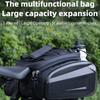 Bike Rack Bag Large Capacity Bike Seat Bag Expandable Multi Layer Design Easy Access Practical Storage Cycling Gear