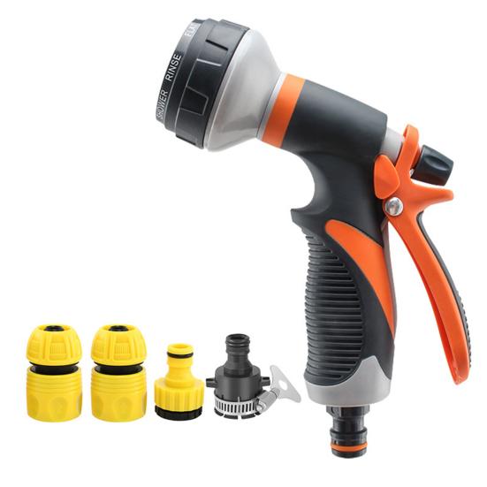 Garden Hose Nozzle, High Pressure Hose Nozzle, Heavy Duty Hand Sprayer, Adjustable Nozzle for Plants Watering Car Washing Sidewalk Cleaning