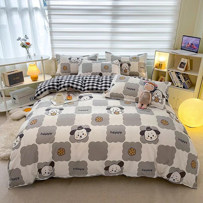 Blue Love Duvet Cover Set Heart Shaped Cute Rabbit Print Bedding Sets For Women Girls Teens Bed Set Flat Sheet Reversible Covers