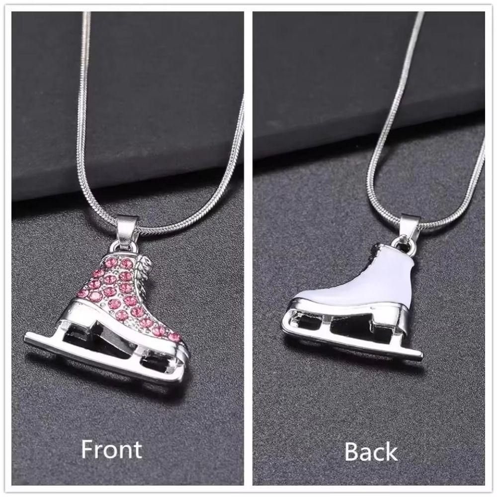 Snake Chain Ice Skate Pendant Sliver Color Figure Skating Pendant Teens Girl