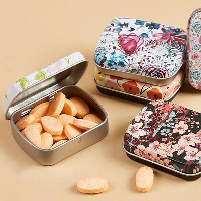 Mini Scatola di Latta con Coperchio Portatile Colorata Barattolo Sigillato Scatole Rettangolari di Latta Contenitore Scatole per Caramelle Pillole Gioielli