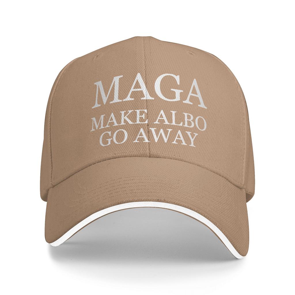 MAGA Make Albo Go Away  Outfit Unisex Women Baseball Caps  Trucker Hat Retro Outdoor Headwear Adjustable Fit Snapback Cap